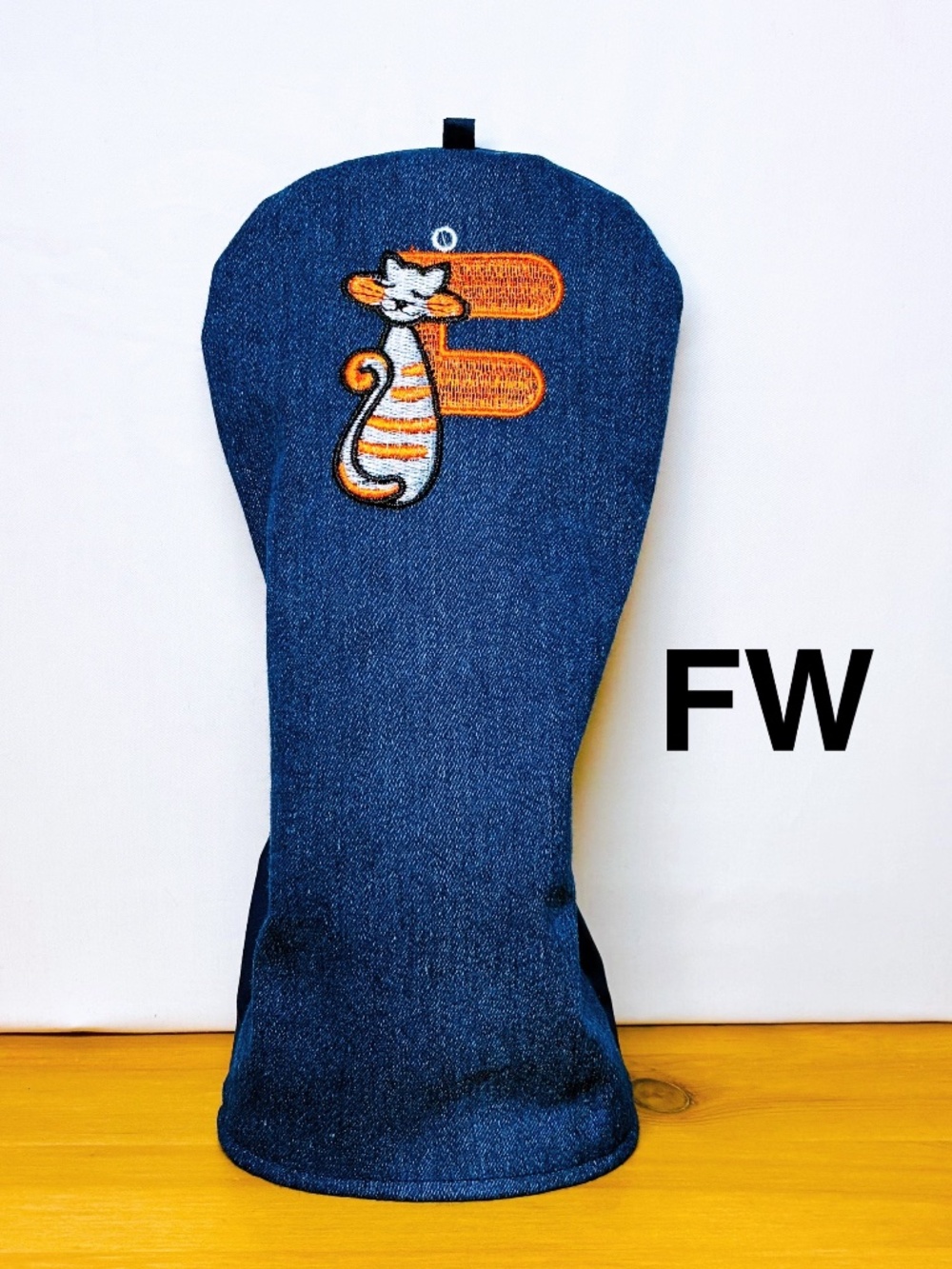 Golf Fairway wood Head Cover Denim Jeans Handmade By Shizu